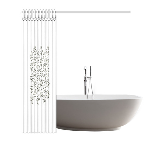 Spring garden : New designers bathroom Shower curtain / Black white Shower Curtain 72"x72"