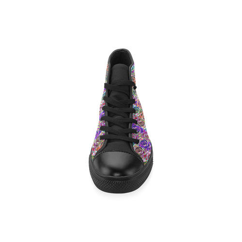 Flower_20161005 High Top Canvas Women's Shoes/Large Size (Model 017)