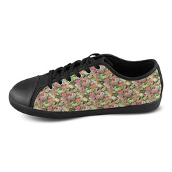 Pink_Flowers_20160802 Canvas Shoes for Women/Large Size (Model 016)