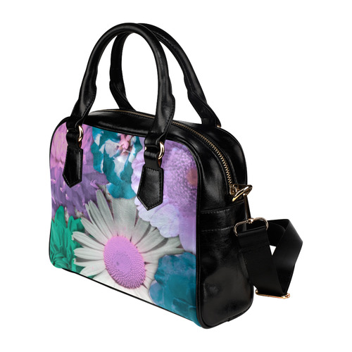 lovely flowers turquoise Shoulder Handbag (Model 1634)