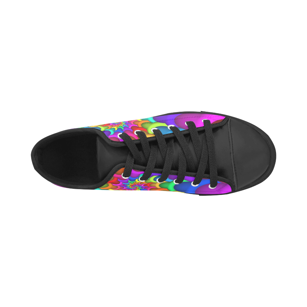Psychedelic Rainbow Spiral Fractal Aquila Microfiber Leather Men's Shoes (Model 031)