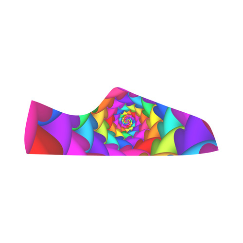 Psychedelic Rainbow Spiral Fractal Aquila Microfiber Leather Women's Shoes/Large Size (Model 031)