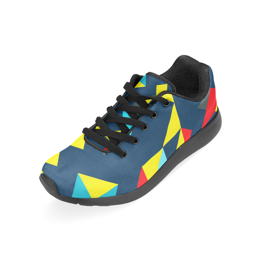 Shapes on a blue background Women’s Running Shoes (Model 020)