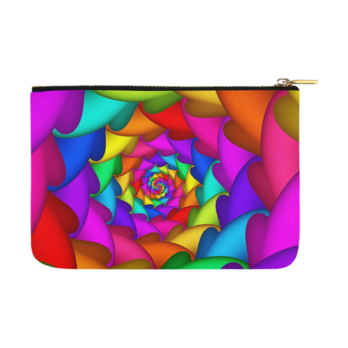 Psychedelic Rainbow Spiral Fractal Carry-All Pouch 12.5''x8.5''