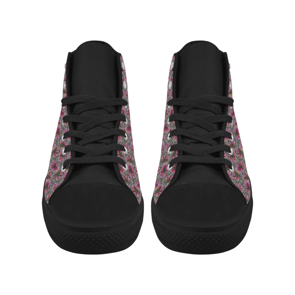 Flower_20161003 Aquila High Top Microfiber Leather Women's Shoes (Model 032)