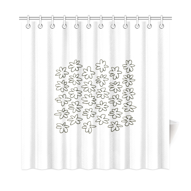 Spring garden : New designers bathroom Shower curtain / Black white Shower Curtain 72"x72"
