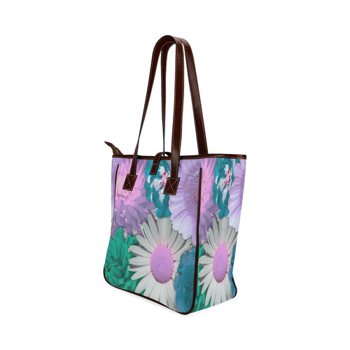 lovely flowers turquoise Classic Tote Bag (Model 1644)