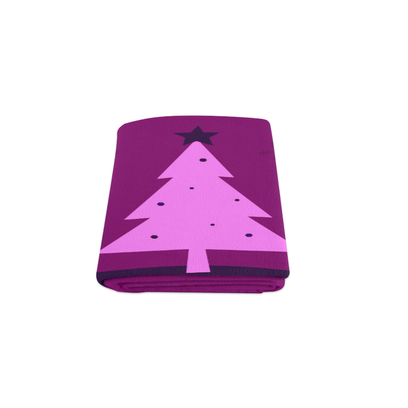 Vintage blanket with hand-drawn Xmas tree / Purple edition for bedroom Blanket 50"x60"