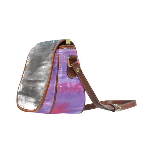 New! Designers luxury bag : photorealistic 3d texture / New in shop! Grey - purple Saddle Bag/Large (Model 1649)