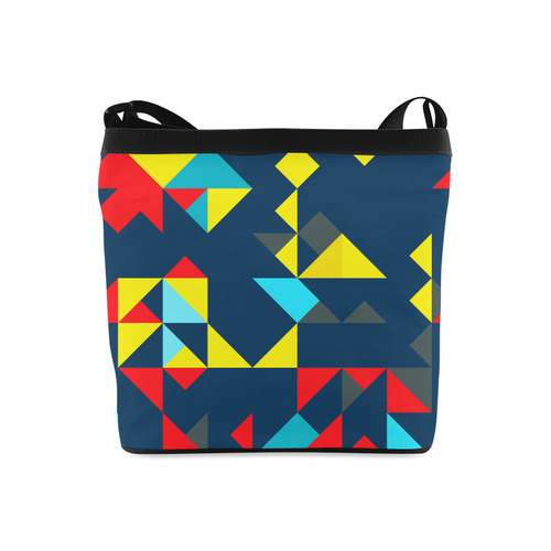 Shapes on a blue background Crossbody Bags (Model 1613)