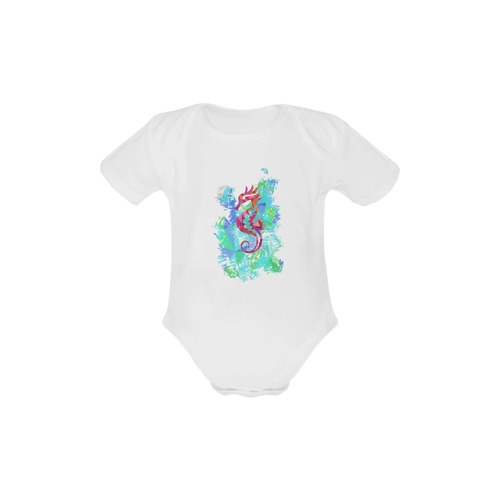 Seahorse Baby Powder Organic Short Sleeve One Piece (Model T28)