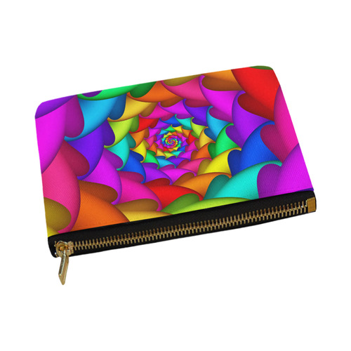 Psychedelic Rainbow Spiral Fractal Carry-All Pouch 12.5''x8.5''