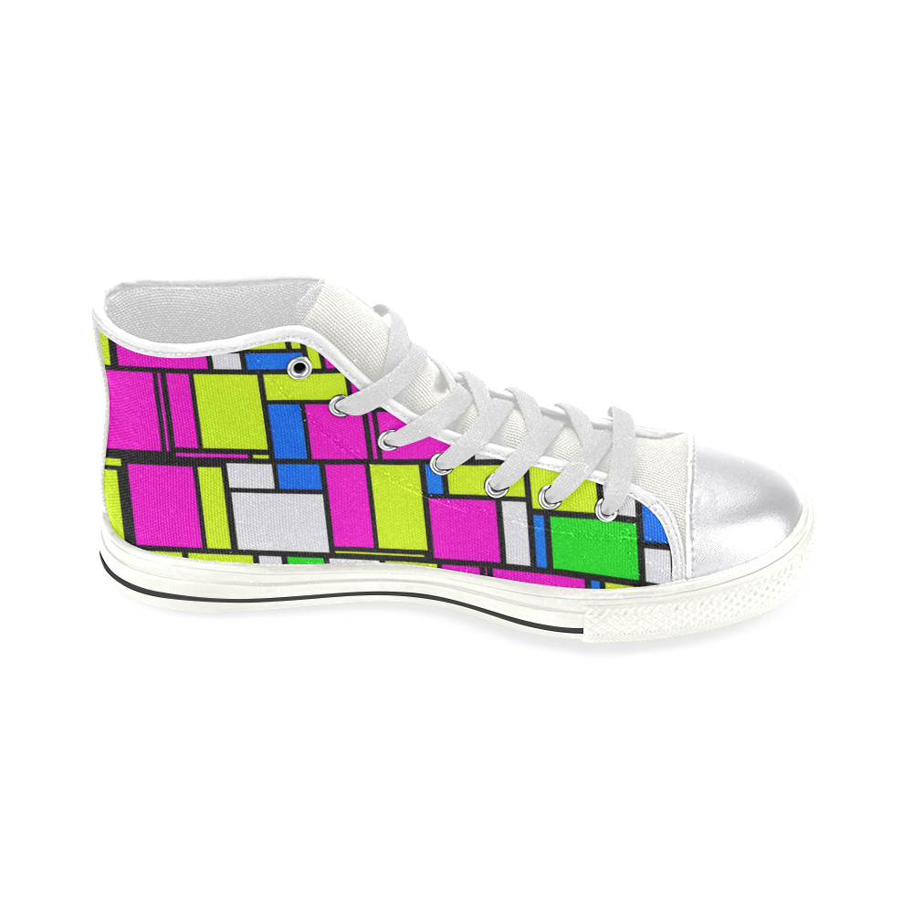 modern pattern 16A Women's Classic High Top Canvas Shoes (Model 017)