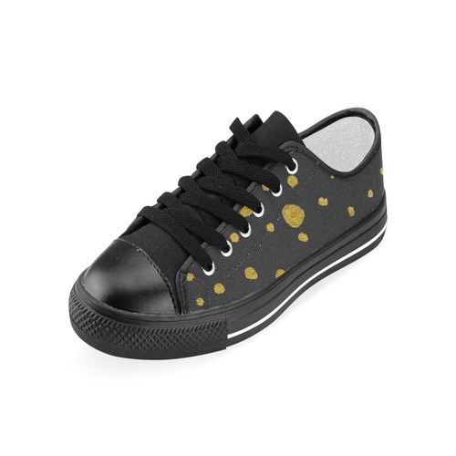 New shoes in shop : Luxury shoes in gold and blac. Vintage art fashion 2016 looking stylish Men's Classic Canvas Shoes (Model 018)