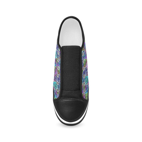 Flower_20161006 Women's Canvas Zipper Shoes/Large Size (Model 001)