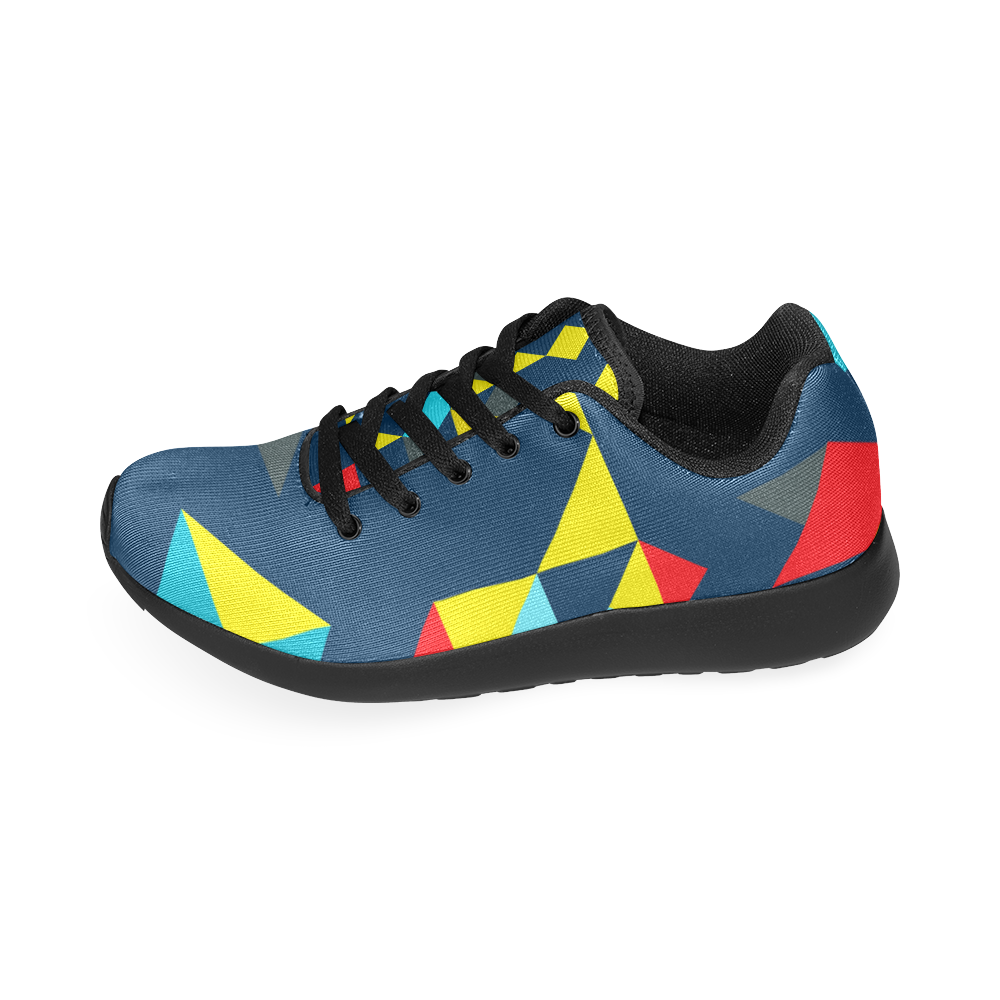 Shapes on a blue background Men’s Running Shoes (Model 020)