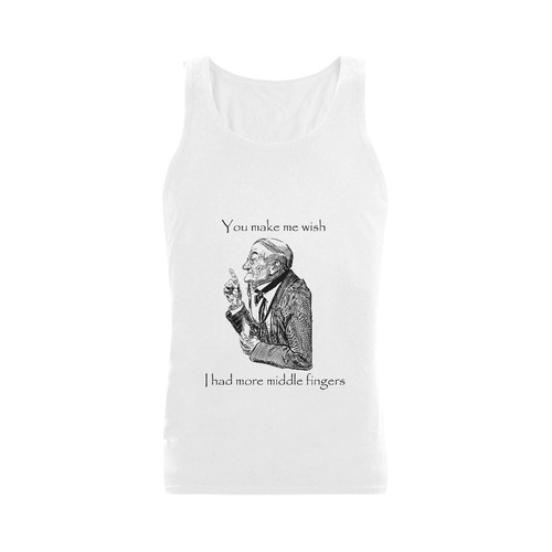 Funny Sassy Vintage Attitude Plus-size Men's Shoulder-Free Tank Top (Model T33)