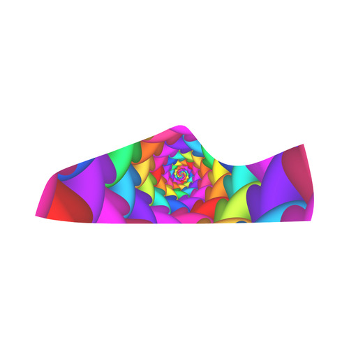 Psychedelic Rainbow Spiral Fractal Aquila Microfiber Leather Women's Shoes/Large Size (Model 031)
