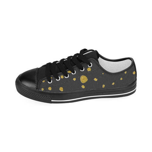 New shoes in shop : Luxury shoes in gold and blac. Vintage art fashion 2016 looking stylish Men's Classic Canvas Shoes (Model 018)