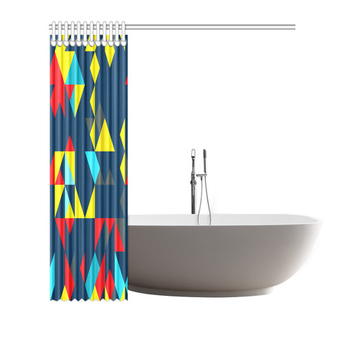 Shapes on a blue background Shower Curtain 72"x72"