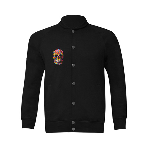 Halloween Candy Sugur Skull Men's Baseball jacket (Model H12)