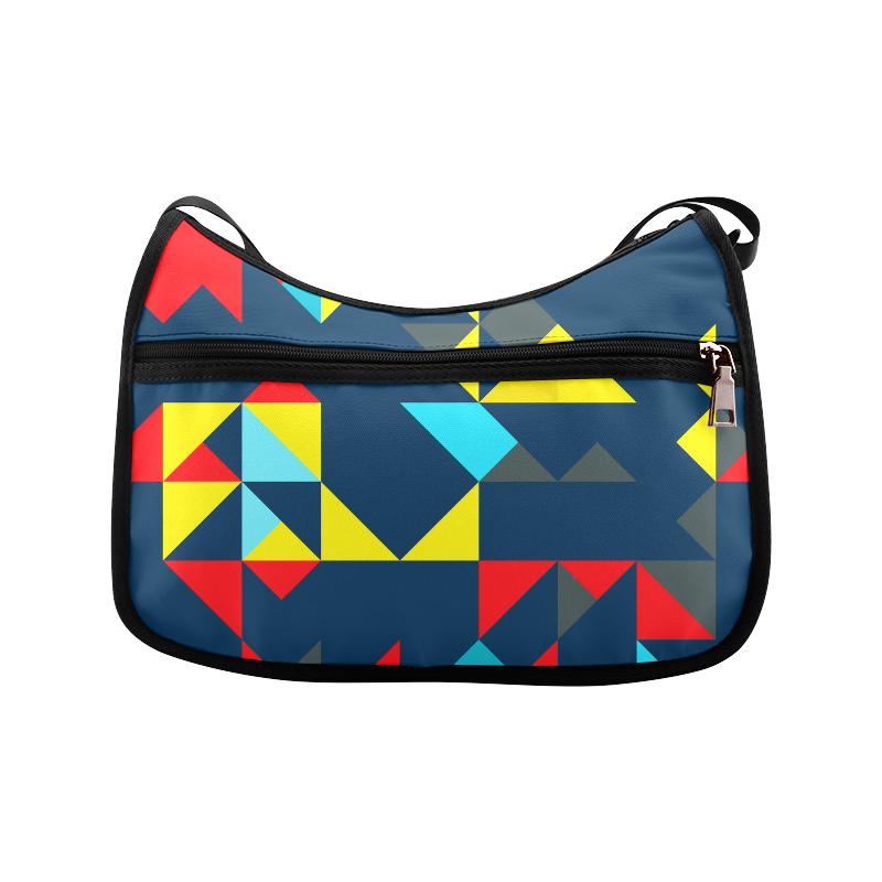 Shapes on a blue background Crossbody Bags (Model 1616)
