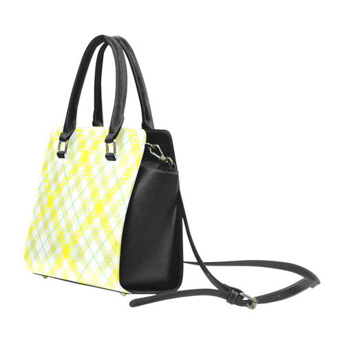 cozy and pleasant Plaid 1F Rivet Shoulder Handbag (Model 1645)