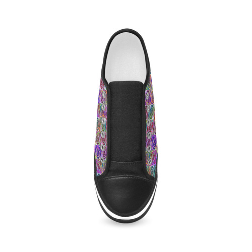 Flower_20161005 Women's Canvas Zipper Shoes/Large Size (Model 001)