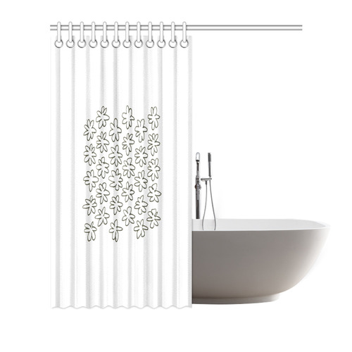 Spring garden : New designers bathroom Shower curtain / Black white Shower Curtain 72"x72"