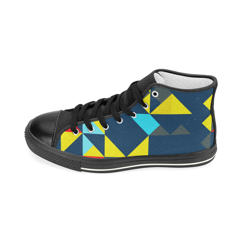 Shapes on a blue background Men’s Classic High Top Canvas Shoes (Model 017)