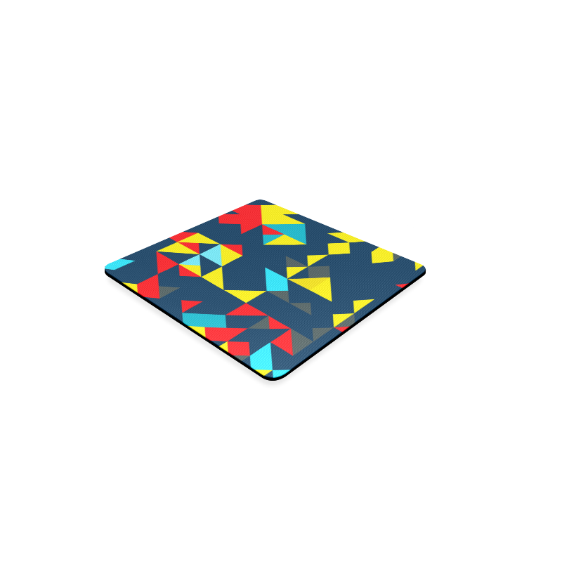 Shapes on a blue background Square Coaster