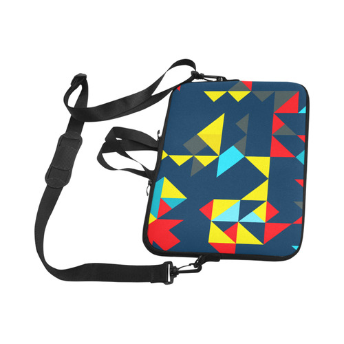 Shapes on a blue background Laptop Handbags 17"