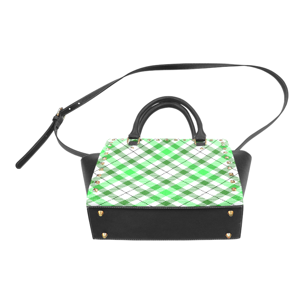 cozy and pleasant Plaid 1D Rivet Shoulder Handbag (Model 1645)