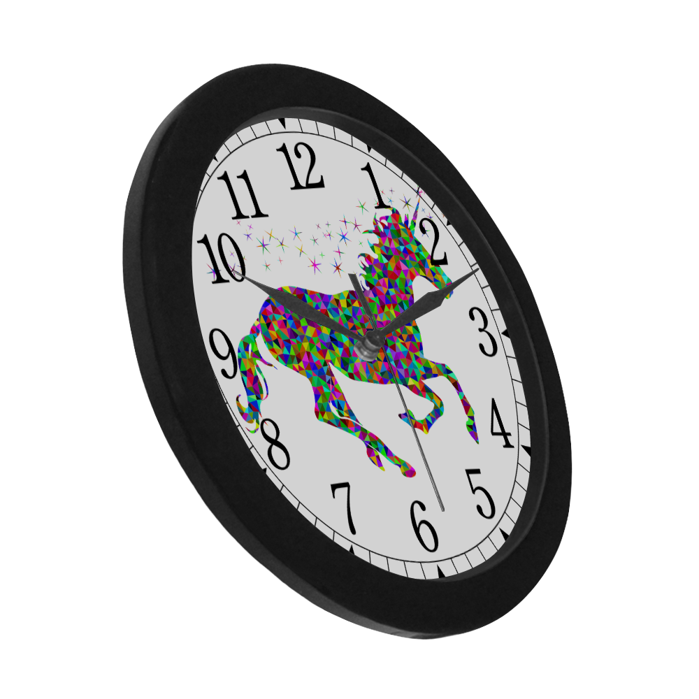 Abstract Triangle Unicorn Sparkles Circular Plastic Wall clock