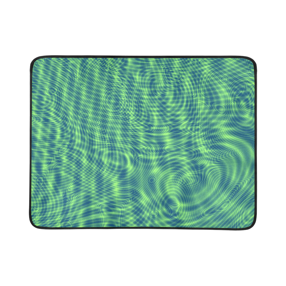 abstract moire green Beach Mat 78"x 60"