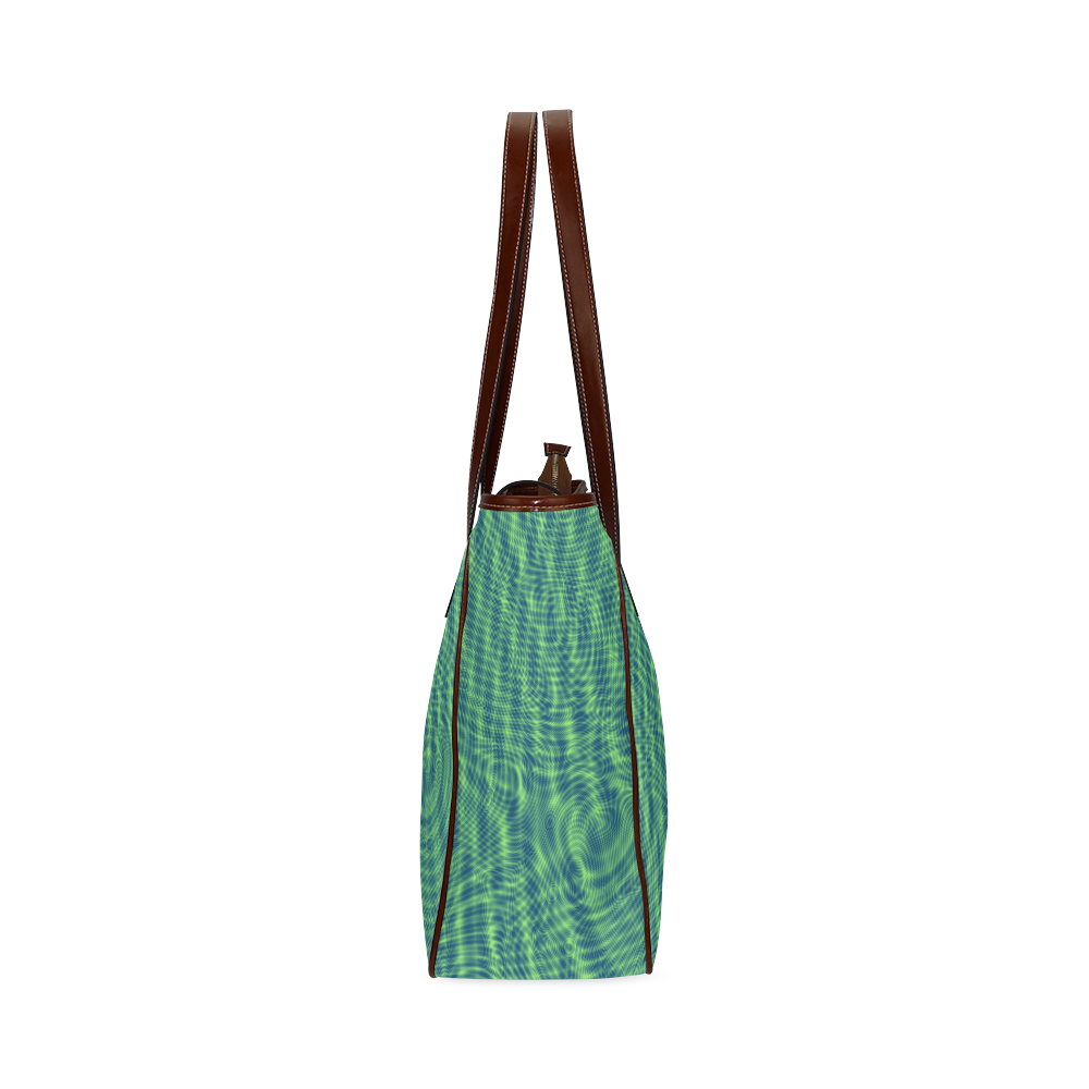 abstract moire green Classic Tote Bag (Model 1644)