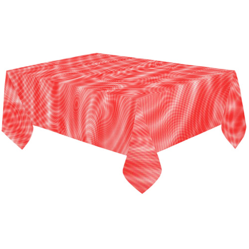 abstract moire red Cotton Linen Tablecloth 60"x120"