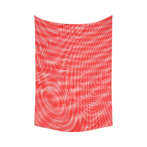 abstract moire red Cotton Linen Wall Tapestry 90"x 60"