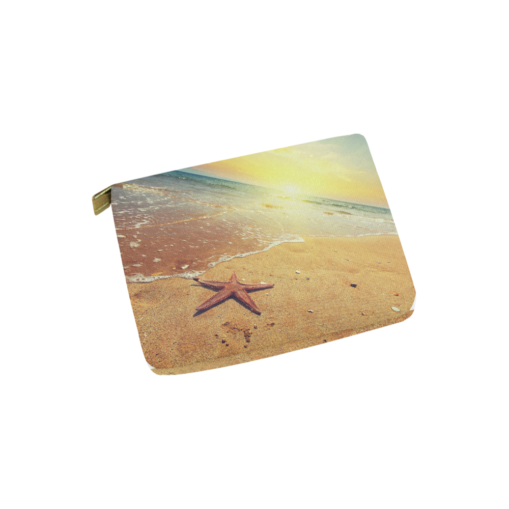 starfish on a sea shore at sunset Carry-All Pouch 6''x5''