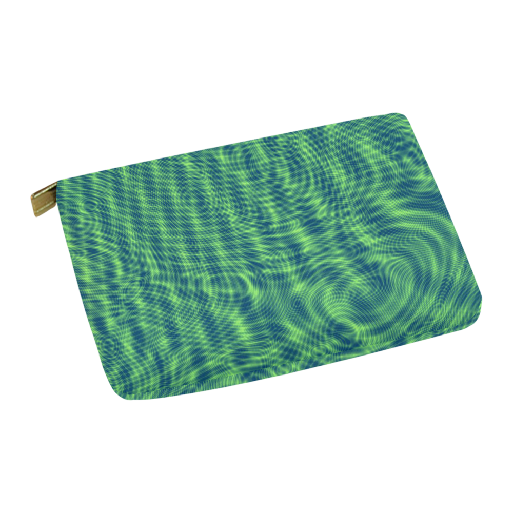 abstract moire green Carry-All Pouch 12.5''x8.5''
