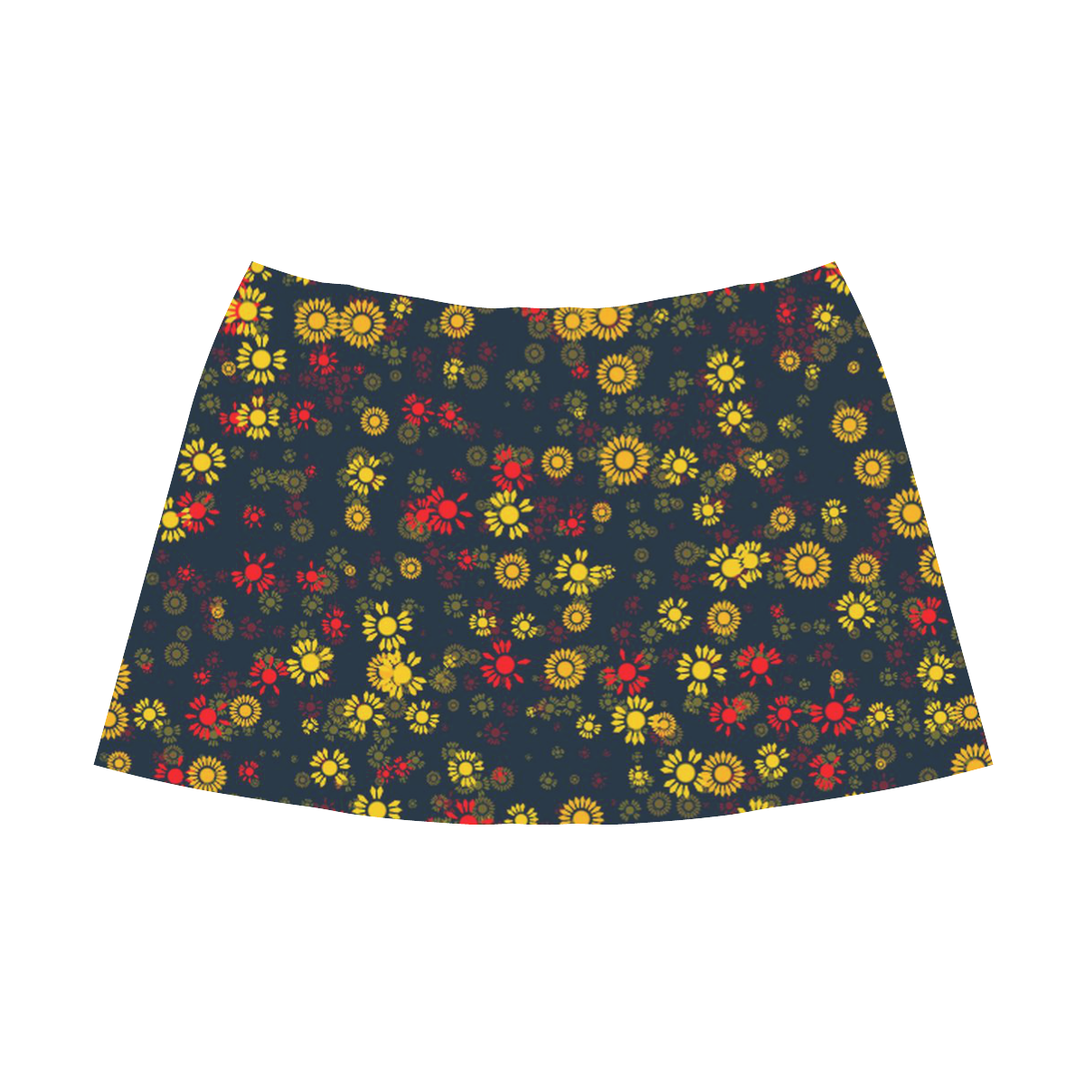 sweet floral 22A Mnemosyne Women's Crepe Skirt (Model D16)