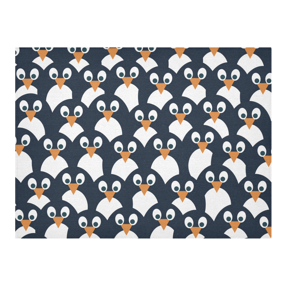 Penguin Pattern Cotton Linen Tablecloth 52"x 70"