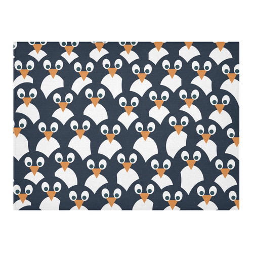 Penguin Pattern Cotton Linen Tablecloth 52"x 70"