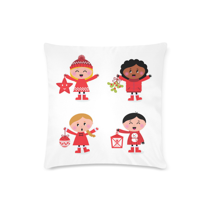 New in Shop : kids artistic Pillows / Red and white edition Custom Zippered Pillow Case 16"x16"(Twin Sides)