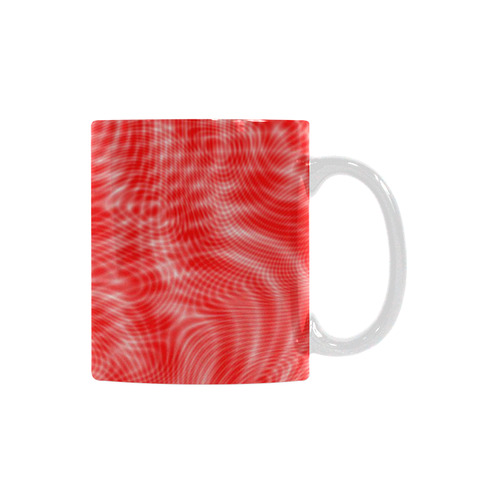 abstract moire red White Mug(11OZ)