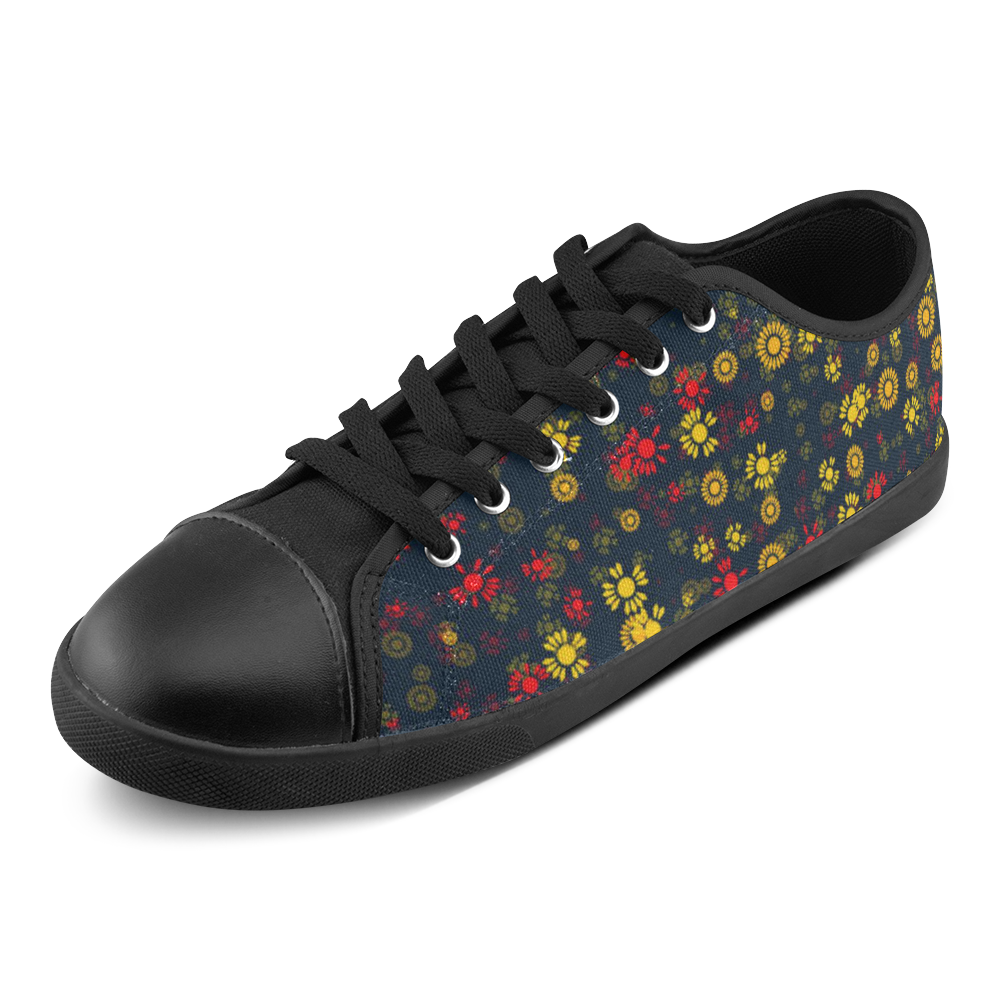 sweet floral 22A Canvas Shoes for Women/Large Size (Model 016)