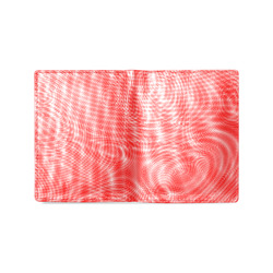 abstract moire red Men's Leather Wallet (Model 1612)