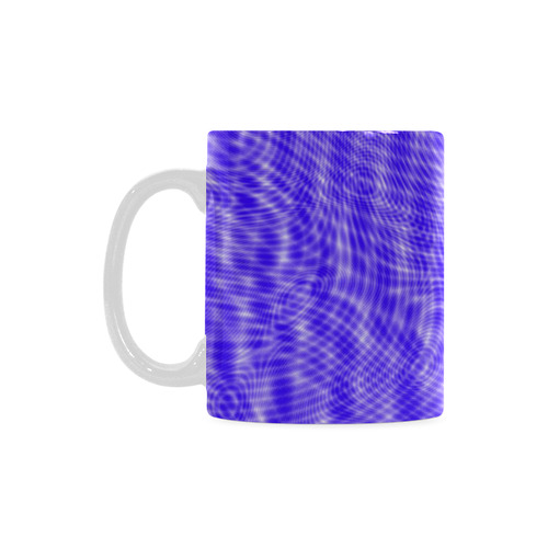 abstract moire blue White Mug(11OZ)