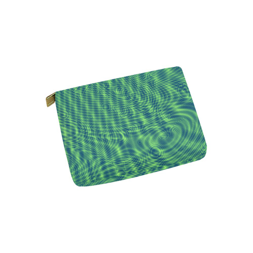 abstract moire green Carry-All Pouch 6''x5''