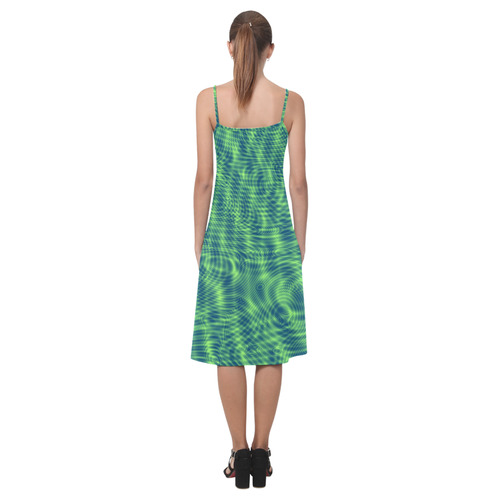 abstract moire green Alcestis Slip Dress (Model D05)